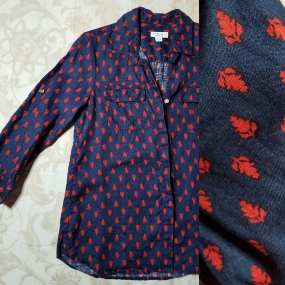 100% Linen Charter Club Collared Shirt